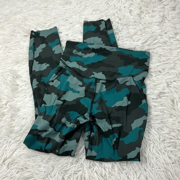 Lululemon Base Pace High-Rise Running Tight 25" Heritage 365 Camo Tidewater Teal - Picture 3 of 6
